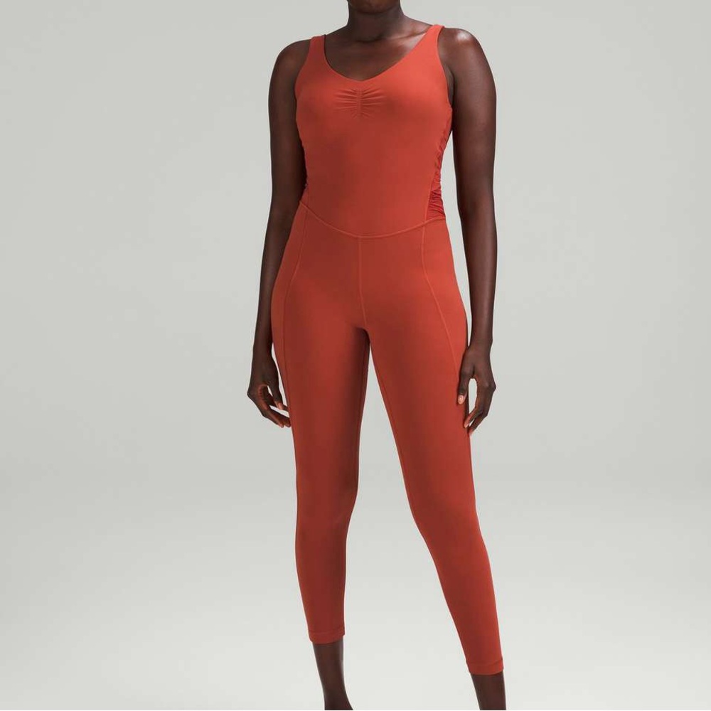 🍋 Lululemon Ruched Yoga Bodysuit 25" Sz 2